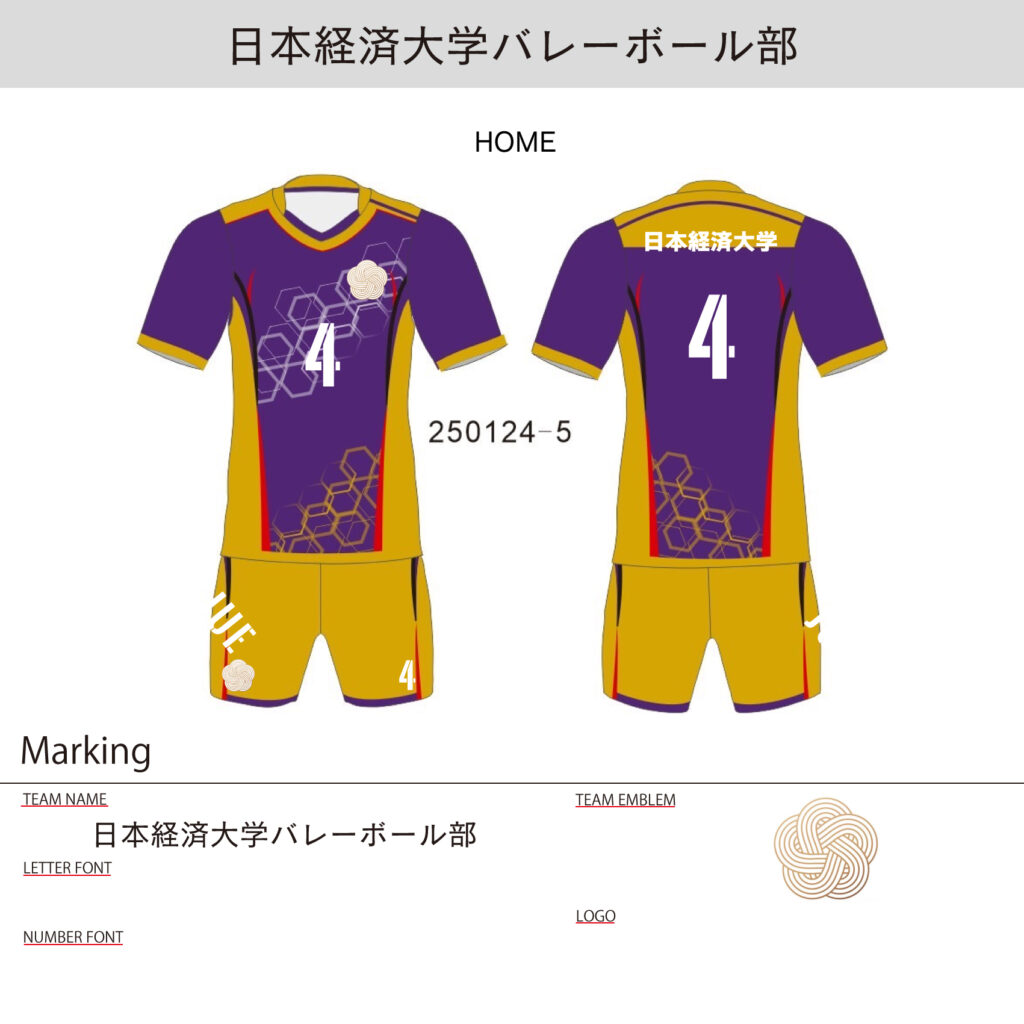 バレーボールユニフォームオーダー事例