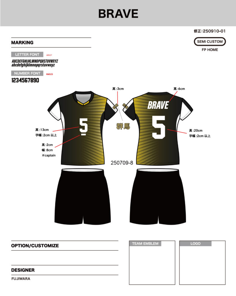 バレーボールユニフォームオーダー事例