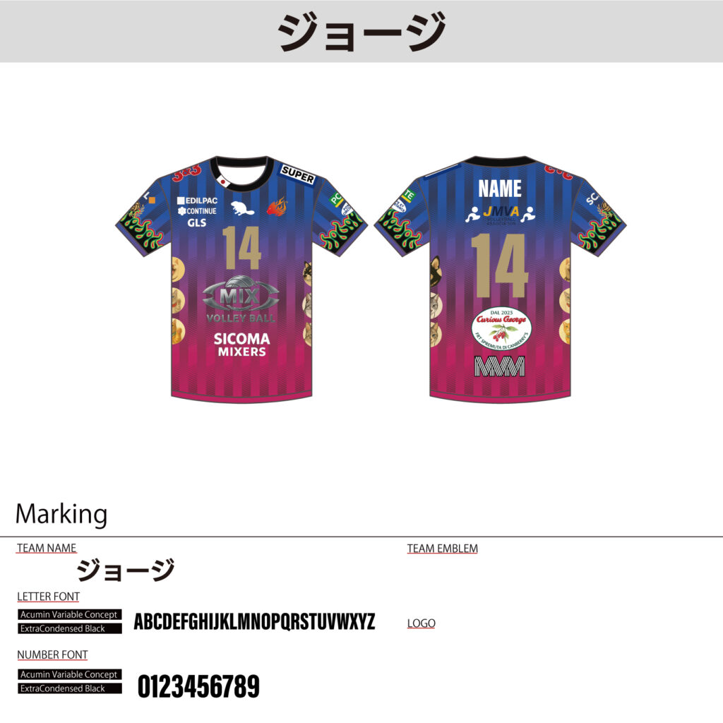 バレーボールユニフォームオーダー事例