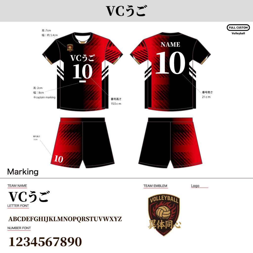 バレーボールユニフォームオーダー事例